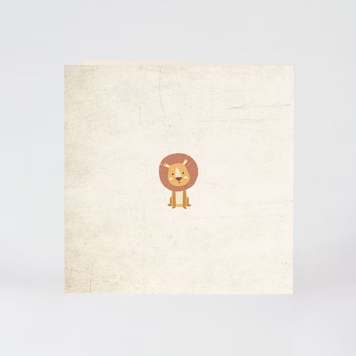 Geboortekaartje met getekende leeuw